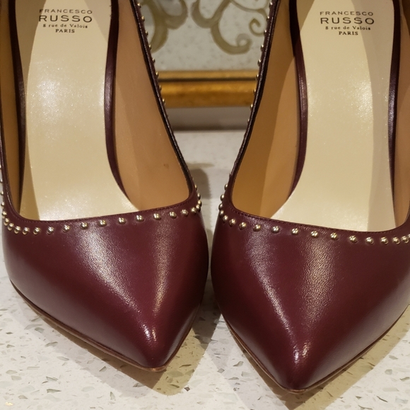 100% Authentic Francesco Russo Nappa Bordeaux Pump - Picture 5 of 13